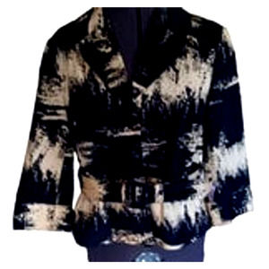 Grace woman's black and tan blazer w/ belt, 12